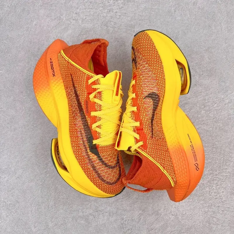 Nike Air ZoomX AlphaFly NEXT% 2 — Orange yellow colorway — Joyagoo Spreadsheet photo