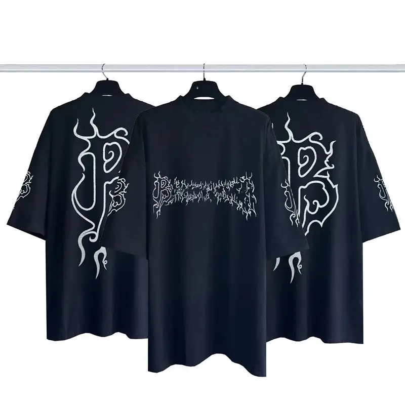 Balenciaga Tees — Flame letter logo wash water black colorway — Joyagoo Spreadsheet photo