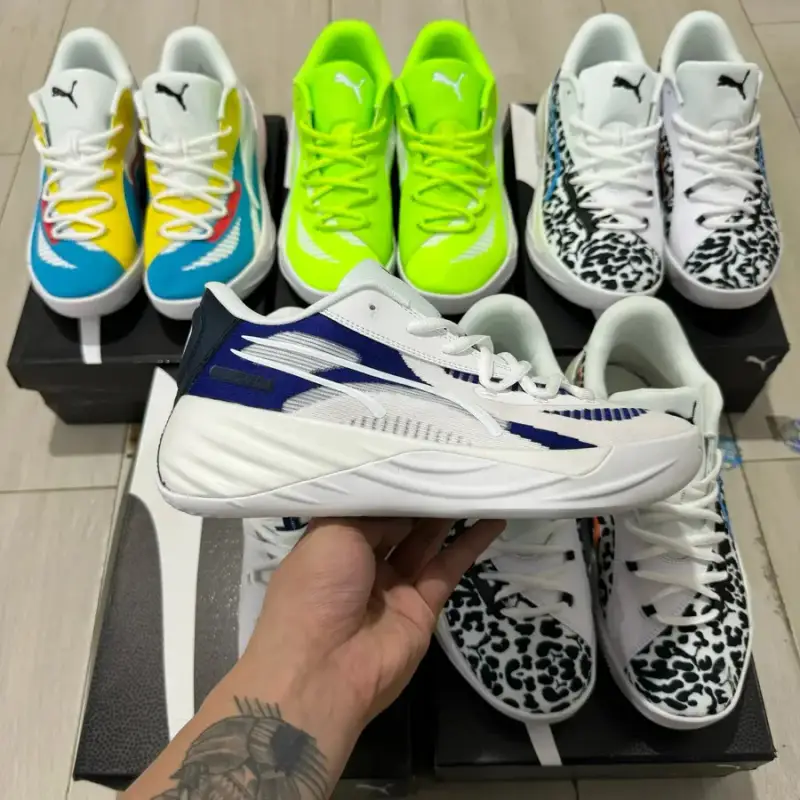 Puma All-Pro Basketball Shoes — White blue colorway — Joyagoo Spreadsheet photo