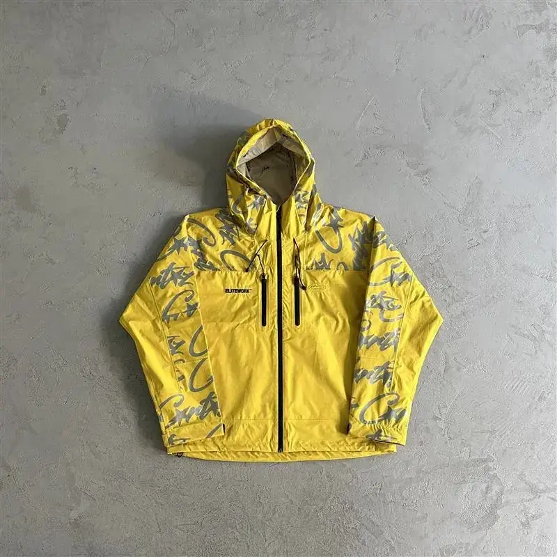 Corteiz Pink Windbreaker with Monogram on Sleeves — yellow colorway — Joyagoo Spreadsheet photo