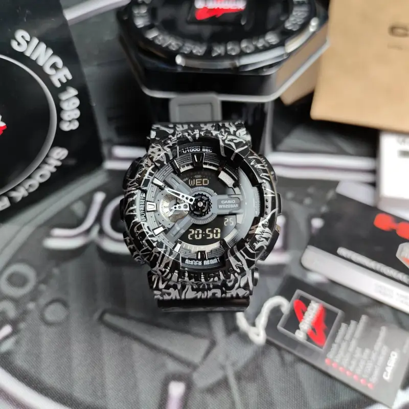G-SHOCK Casio GA-110GW-7AER Watch — Black explosion colorway — Joyagoo Spreadsheet photo