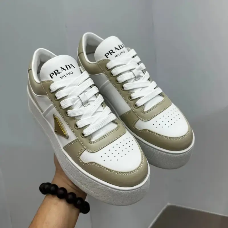 Prada Downtown Bold Leather Sneakers — golden colorway — Joyagoo Spreadsheet photo
