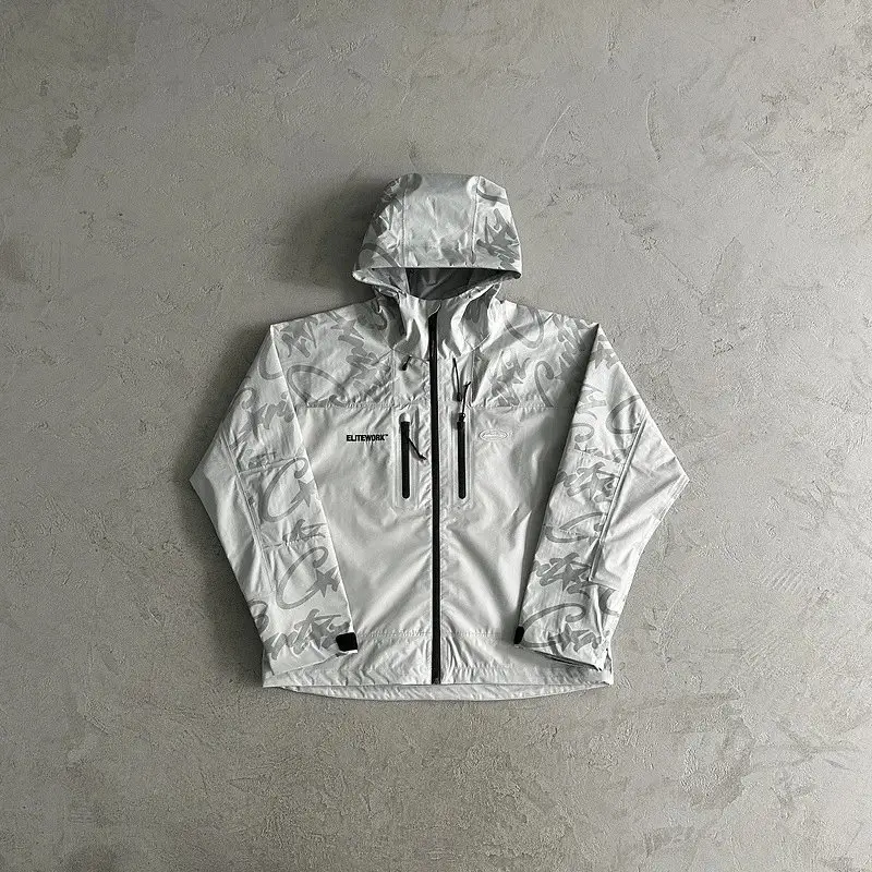 Corteiz Pink Windbreaker with Monogram on Sleeves — grey colorway — Joyagoo Spreadsheet photo