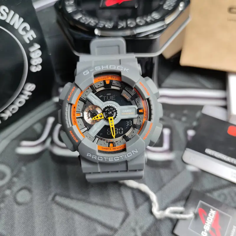 G-SHOCK Casio GA-110GW-7AER Watch — Grey Orange colorway — Joyagoo Spreadsheet photo