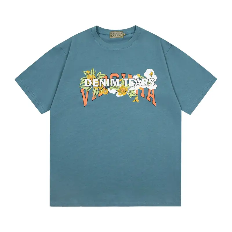 Denim Tears x Offset T-Shirt — blue floral letters colorway — Joyagoo Spreadsheet photo