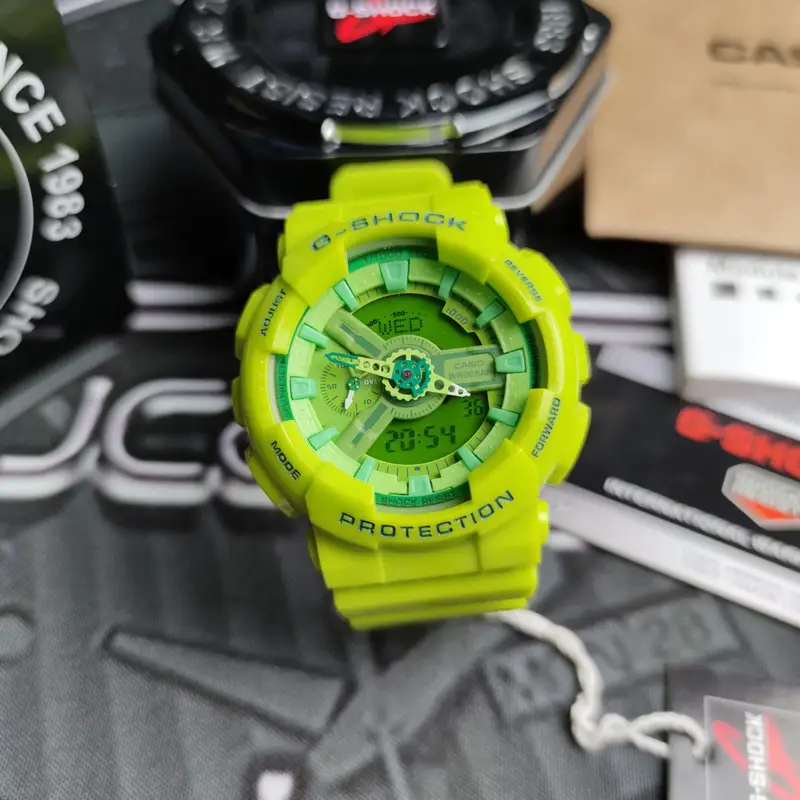 G-SHOCK Casio GA-110GW-7AER Watch — Candy Green colorway — Joyagoo Spreadsheet photo